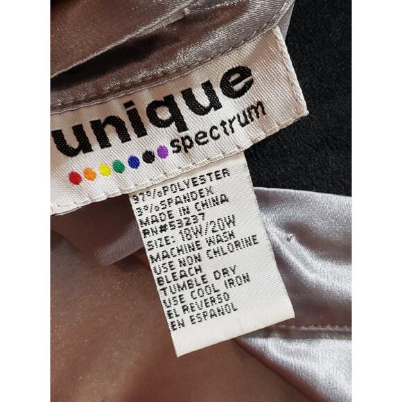 Unique Spectrum Women's Gray Round Neck Long Sleeve Button Down Shirt Size 18W - Picture 7 of 9